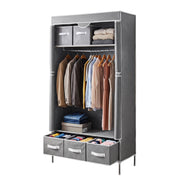 Artiss Large Portable Clothes Closet Wardrobe with Tiebacks Grey DIY-WR03-170-GY