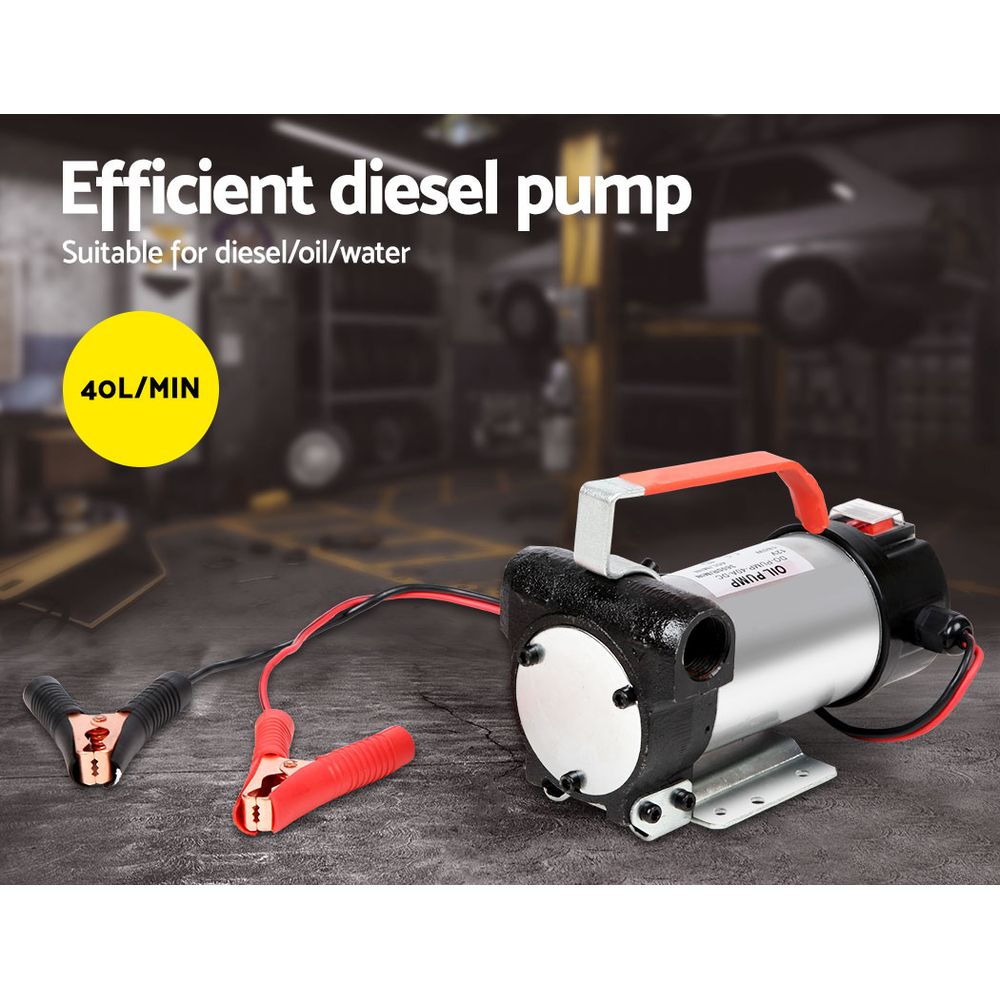 Giantz 12V Diesel Transfer Pump Extractor Oil Fuel Electric Bowser Auto Display DO-PUMP-40A-DC
