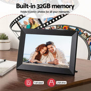 Artiss Digital Photo Frame 10.1 Inch WIFI Touch-Screen Picture Video Player 32G DPR-W1001-BK