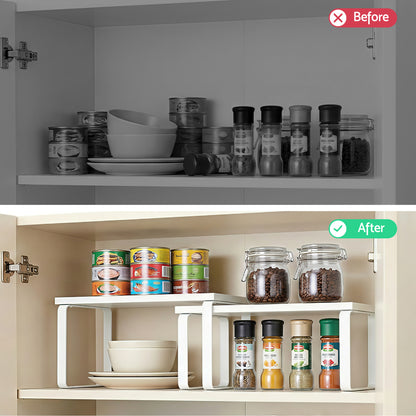 Cefito Kitchen Storage Shelves Rack Cupboard Cabinet Organiser Set of 2 DR-D-2SET-WH