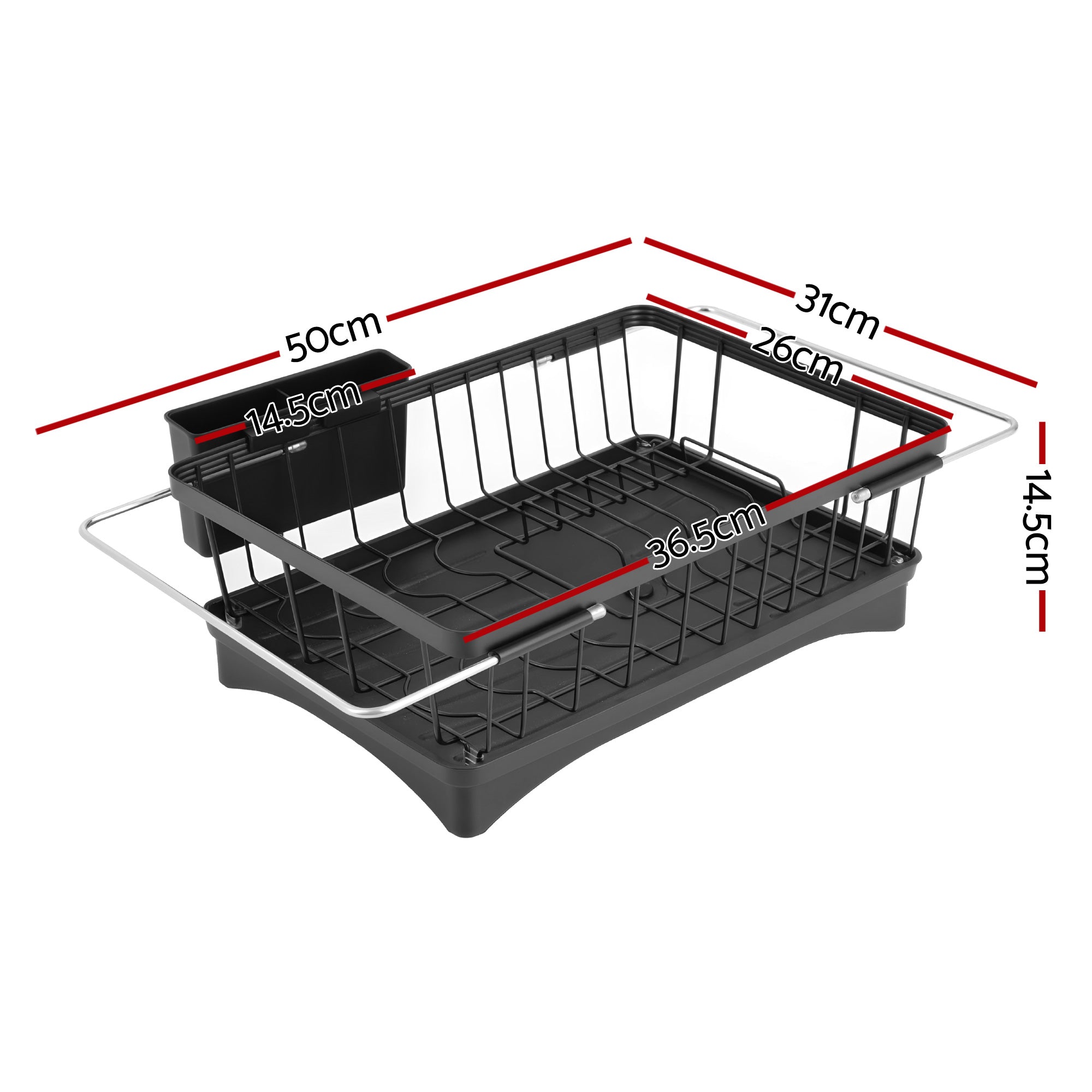 Cefito Dish Drying Rack for Kitchen Storage Organisation Kitchen Sink Organiser Dish Drainer DR-E-04-BK