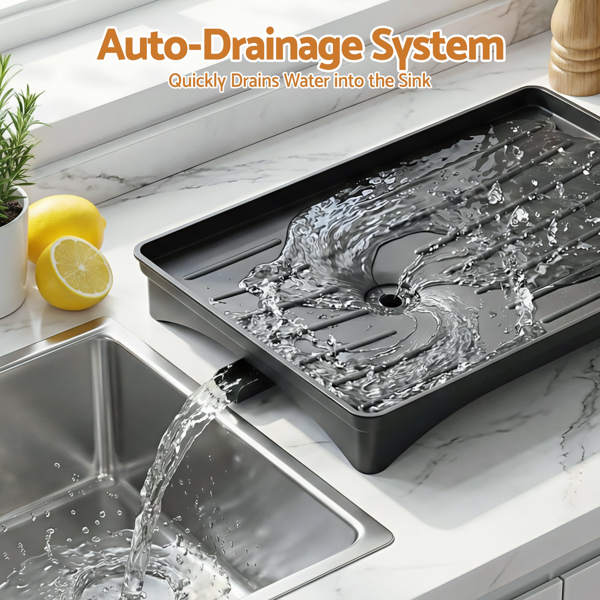 Cefito Dish Drying Rack for Kitchen Storage Organisation Kitchen Sink Organiser Dish Drainer DR-E-04-BK