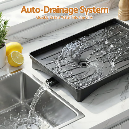Cefito Dish Drying Rack for Kitchen Storage Organisation Kitchen Sink Organiser Dish Drainer DR-E-04-BK