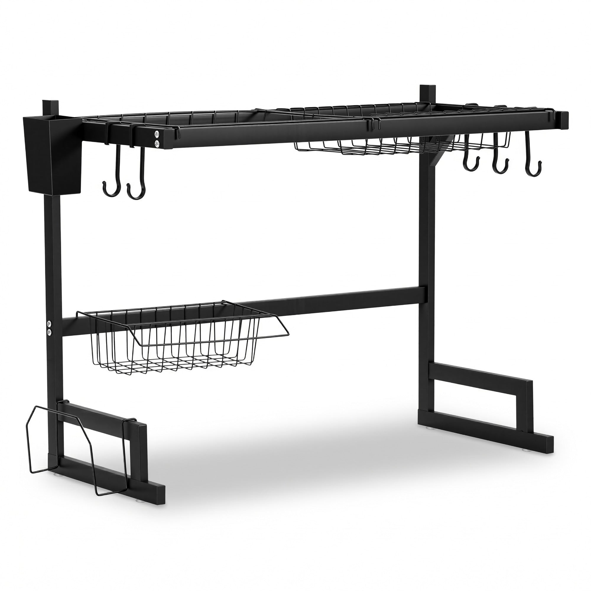 Cefito Dish Drying Rack for Kitchen Storage Organisation Kitchen Sink Organiser Dish Drainer DR-E-OVER-65-BK