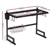 Cefito Dish Drying Rack for Kitchen Storage Organisation Kitchen Sink Organiser Dish Drainer DR-E-OVER-65-BK