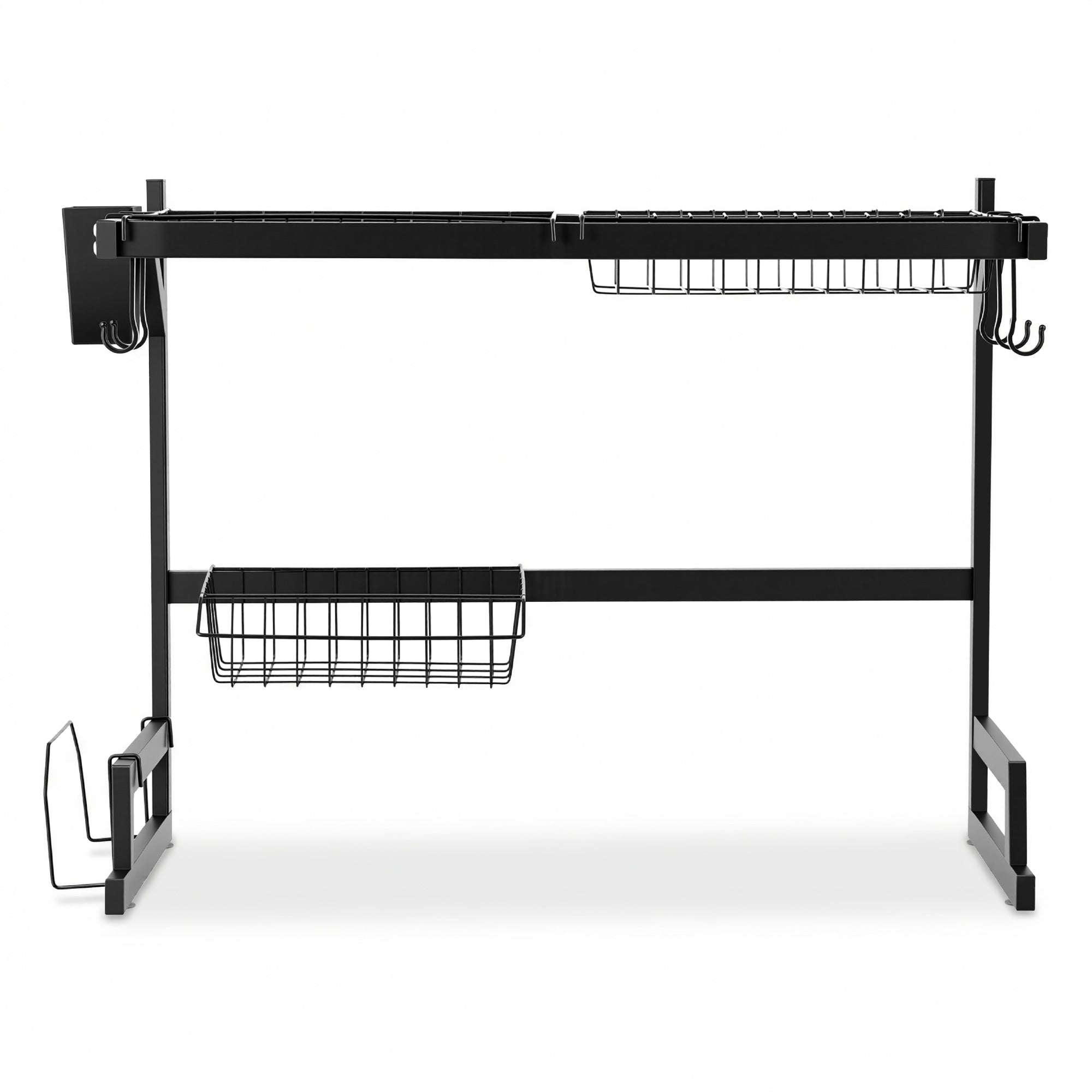 Cefito Dish Drying Rack for Kitchen Storage Organisation Kitchen Sink Organiser Dish Drainer DR-E-OVER-65-BK