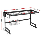 Cefito Dish Drying Rack for Kitchen Storage Organisation Kitchen Sink Organiser Dish Drainer DR-E-OVER-85-BK