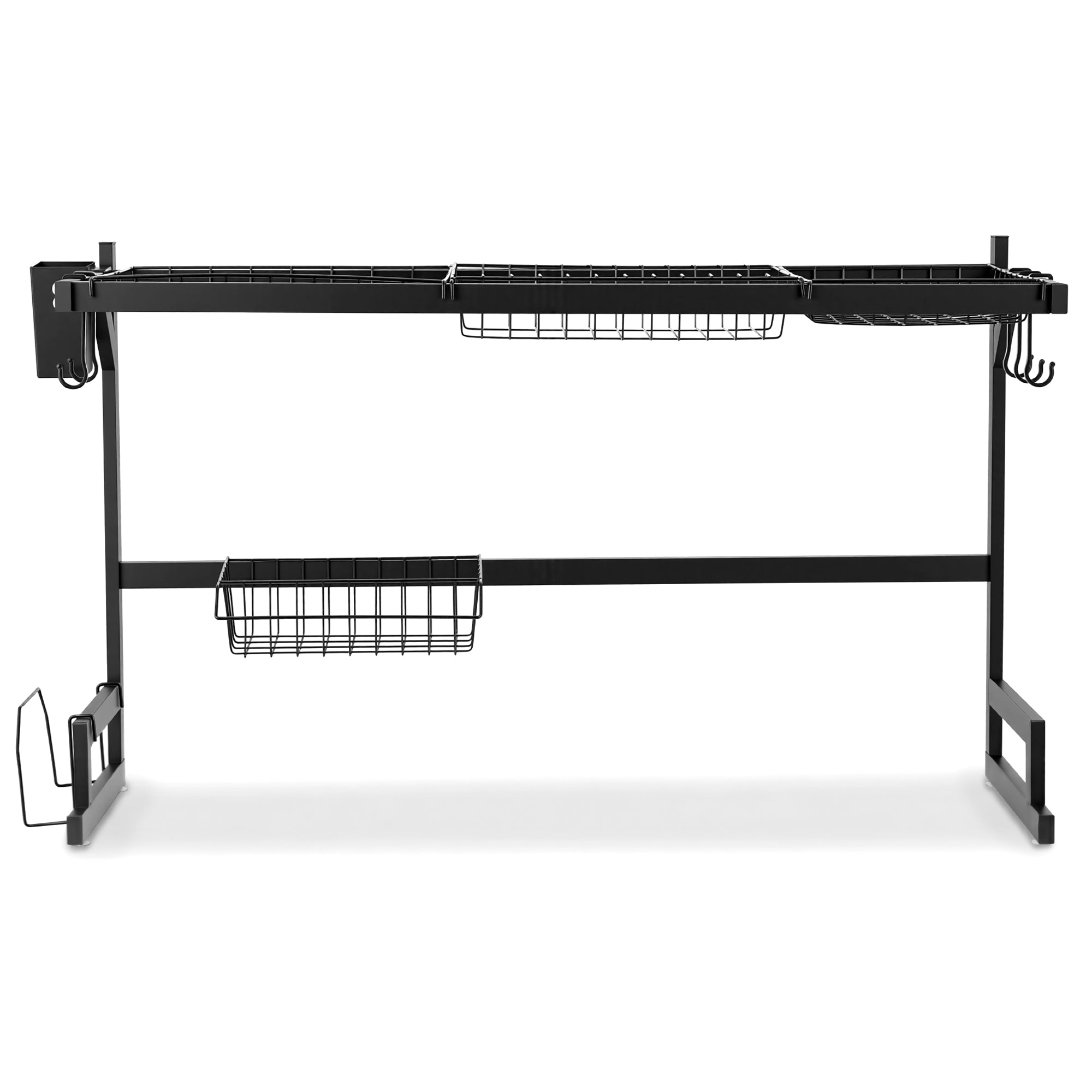Cefito Dish Drying Rack for Kitchen Storage Organisation Kitchen Sink Organiser Dish Drainer DR-E-OVER-85-BK