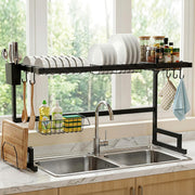 Cefito Dish Drying Rack for Kitchen Storage Organisation Kitchen Sink Organiser Dish Drainer DR-E-OVER-85-BK