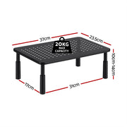 Artiss Monitor Stand Adjustable Riser For Computer Monitor And Laptop 3 Height Desk Organizer Black DR-STB-086