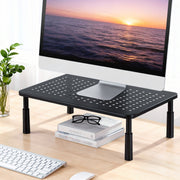 Artiss Monitor Stand Adjustable Riser For Computer Monitor And Laptop 3 Height Desk Organizer Black DR-STB-086