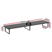 Artiss Dual Monitor Stand 100cm Riser Large Laptop Stand Desk Organiser Black DR-STB-111-03