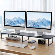 Artiss Dual Monitor Stand 100cm Riser Large Laptop Stand Desk Organiser Black DR-STB-111-03