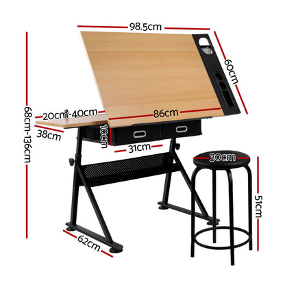 Artiss Drawing Desk Drafting Table DRAW-DESK-ST19-OA