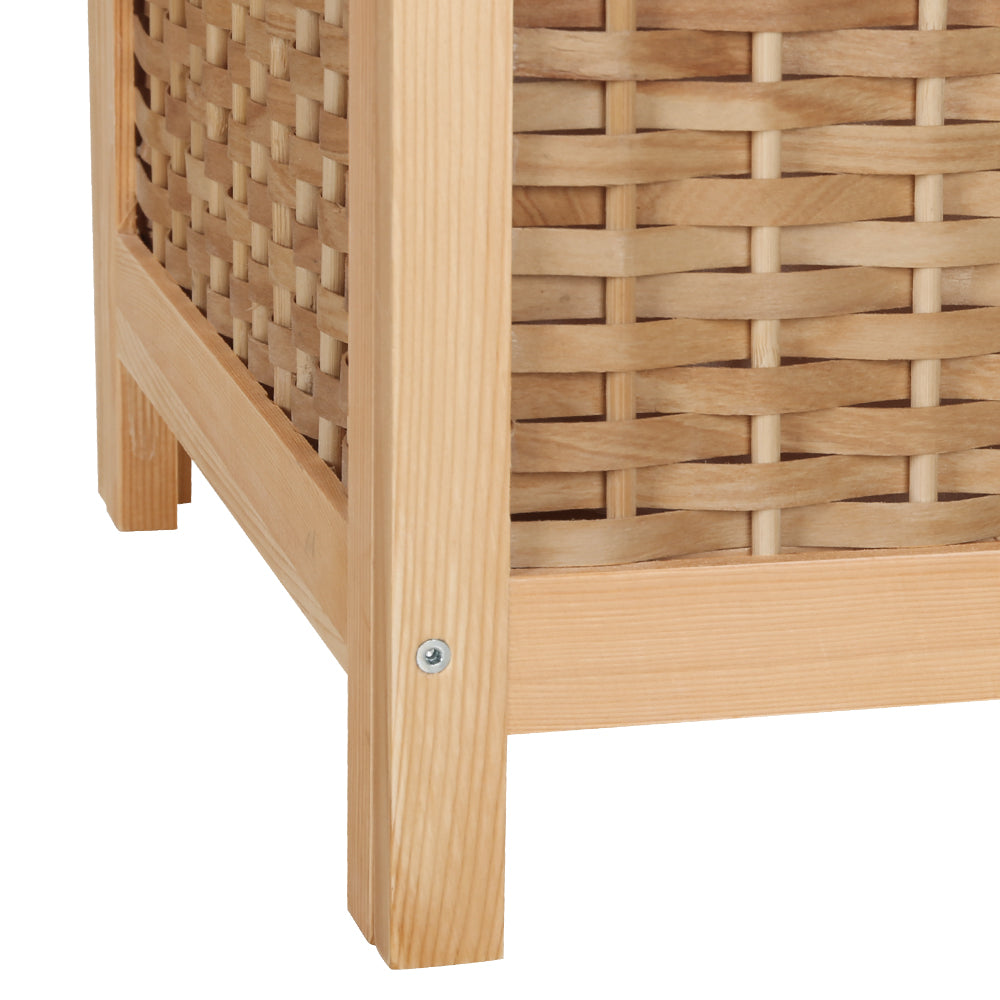 Artiss Laundry Hamper Bathroom Storage Cabinet Wooden Organiser Bag Clothes DRESS-D-BATH-55-WD