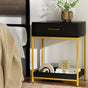 Artiss Bedside Table Drawers Side Table Shelf Storage Nightstand Black MASON DRESS-D-BS-1D1S-BK