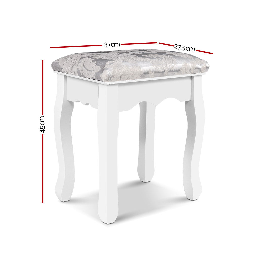 Artiss Dressing Table Stool Velvet White DRESS-D-STOOL-WH