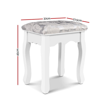 Artiss Dressing Table Stool Velvet White DRESS-D-STOOL-WH