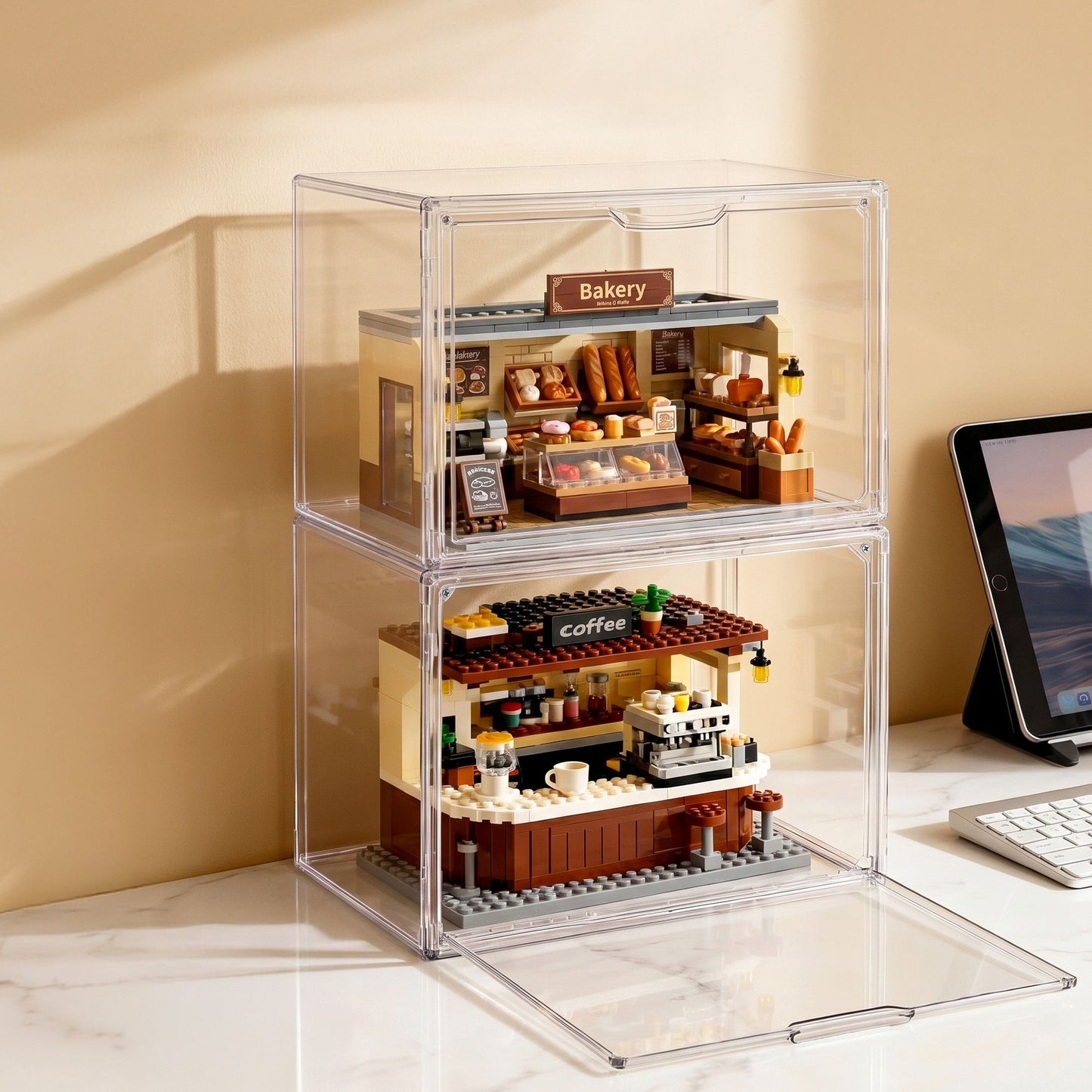 Artiss Clear Acrylic Display Case Box 2 Pack For Toys 54cm DS-27-CLX2