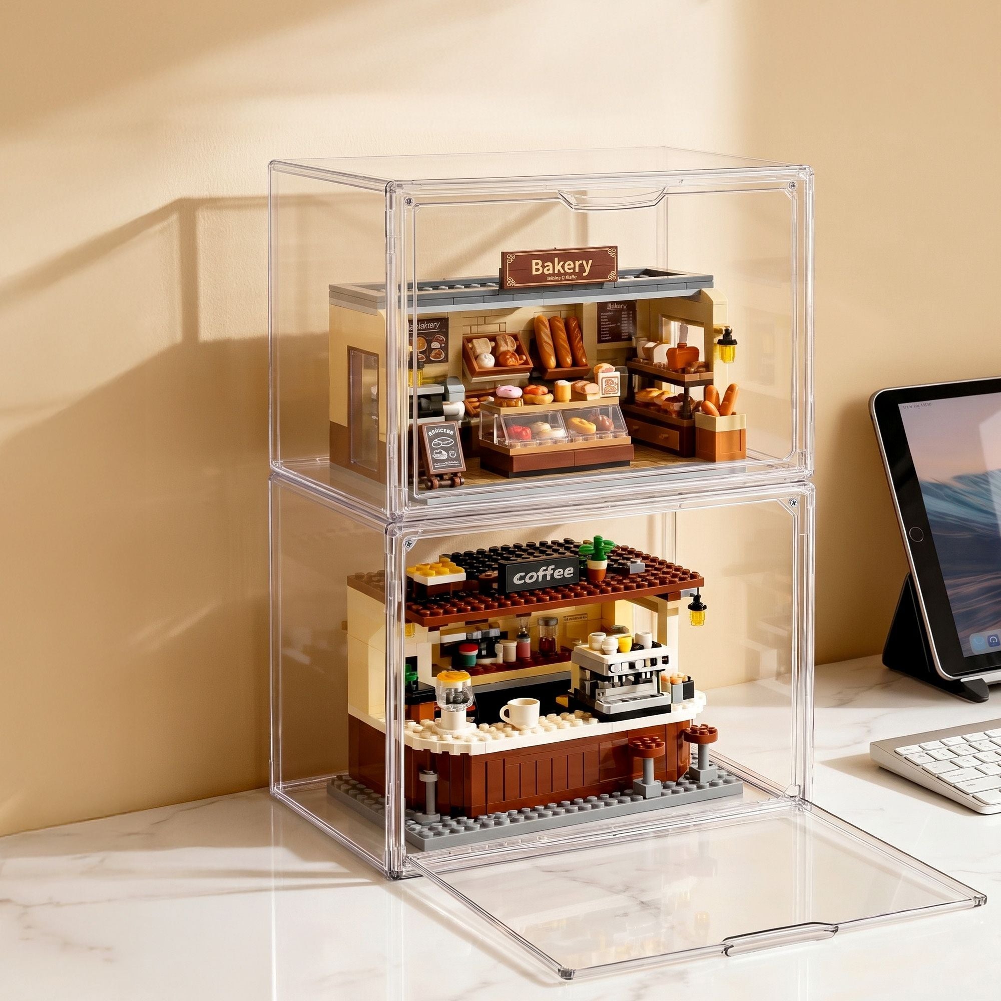 Artiss Clear Acrylic Display Case Box 2 Pack For Toys 54cm DS-27-CLX2