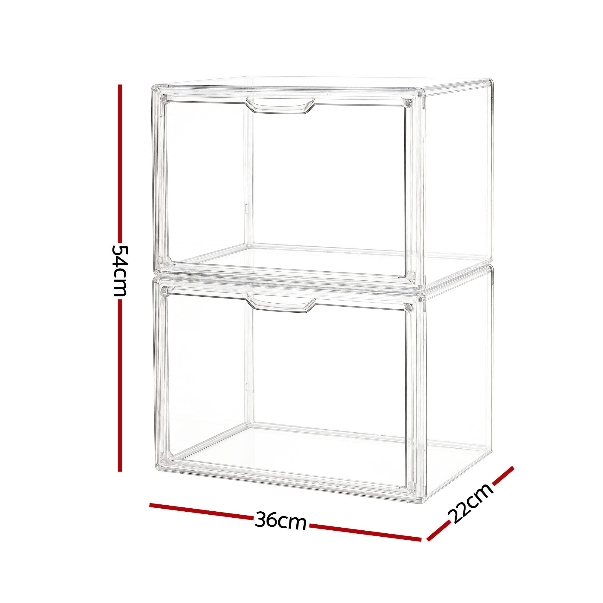 Artiss Clear Acrylic Display Case Box 2 Pack For Toys 54cm DS-27-CLX2