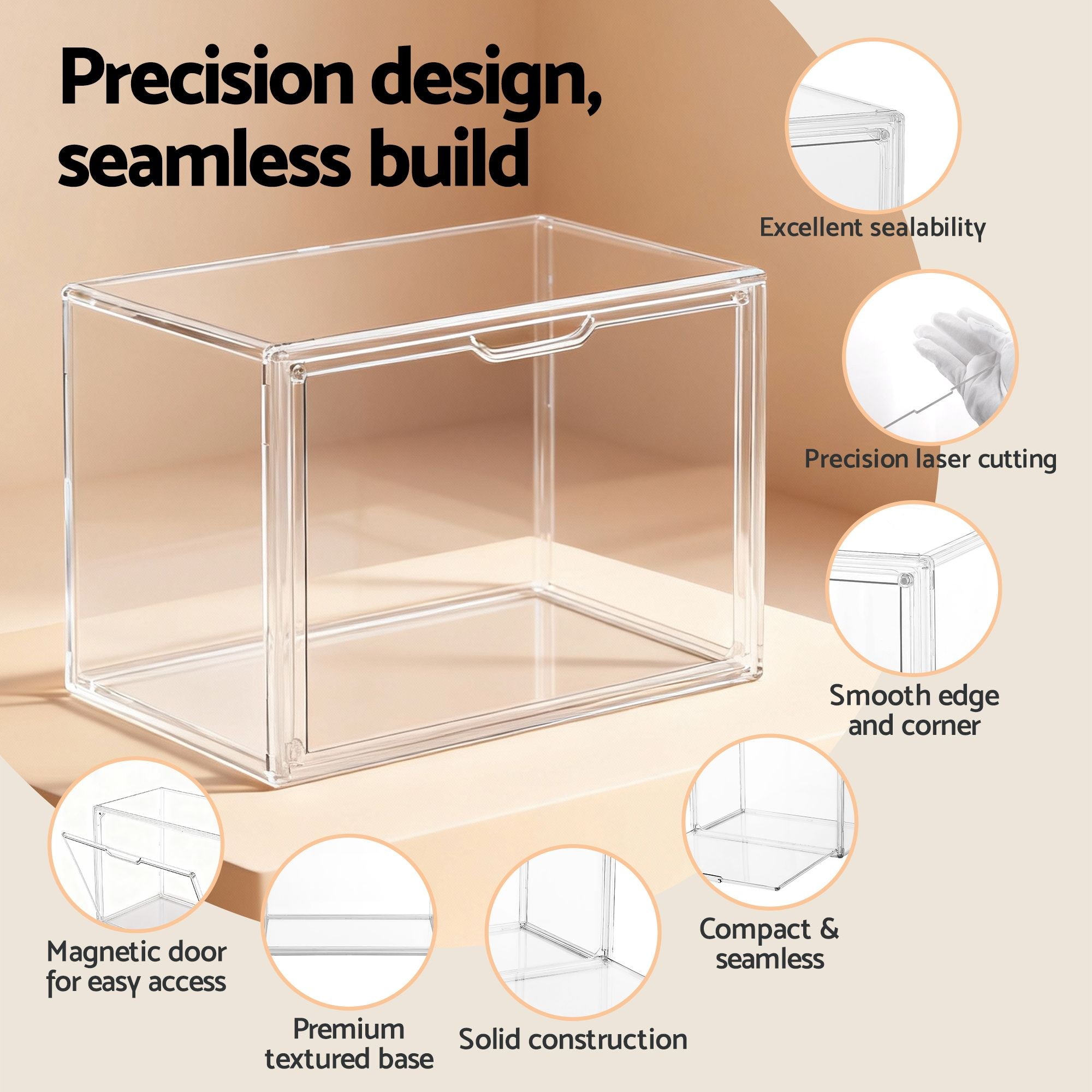 Artiss Clear Acrylic Display Case Box 2 Pack For Toys 54cm DS-27-CLX2