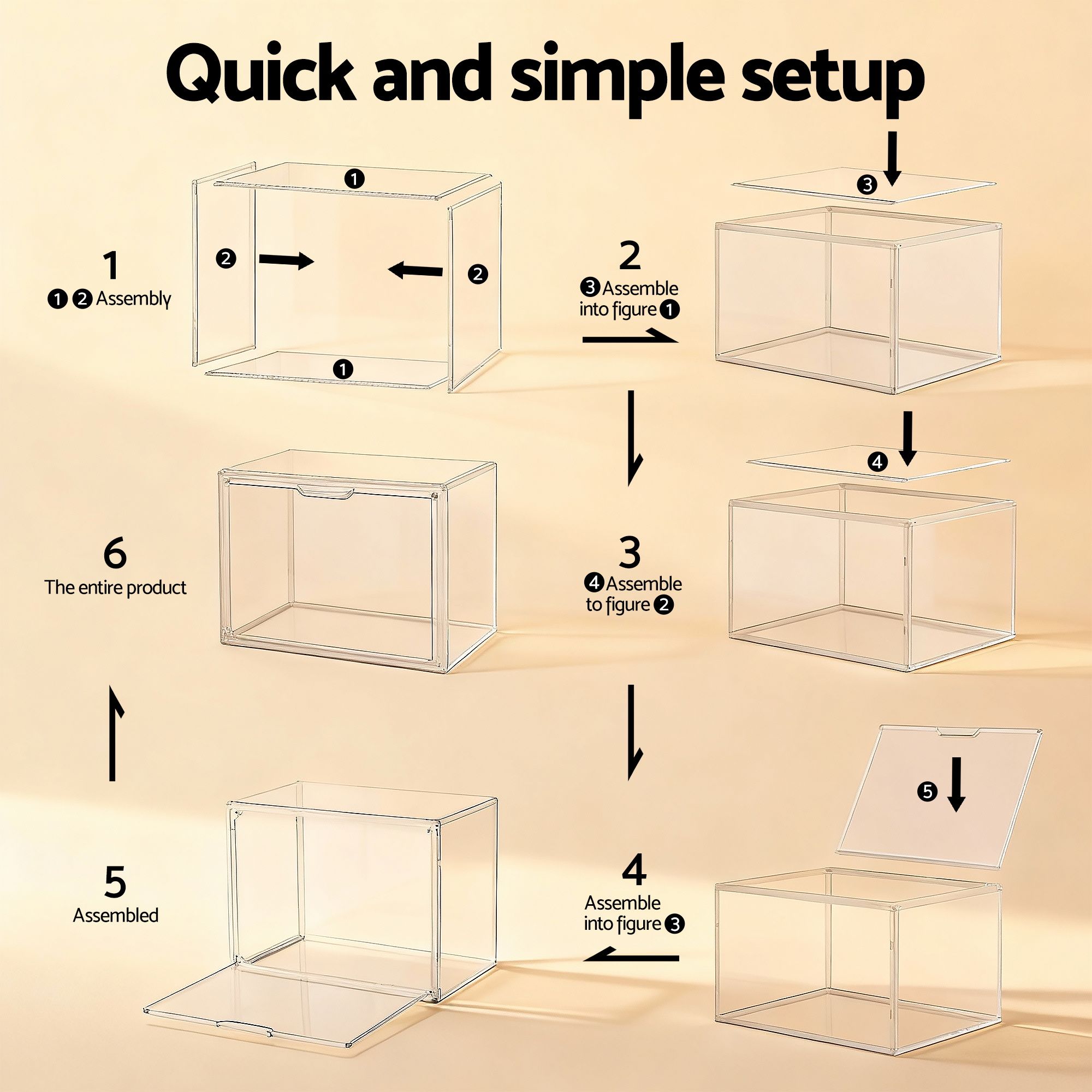 Artiss Clear Acrylic Display Case Box 2 Pack For Toys 54cm DS-27-CLX2