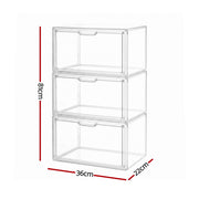 Artiss Clear Acrylic Display Case 3 Pack Toy Storage Box DS-27-CLX3