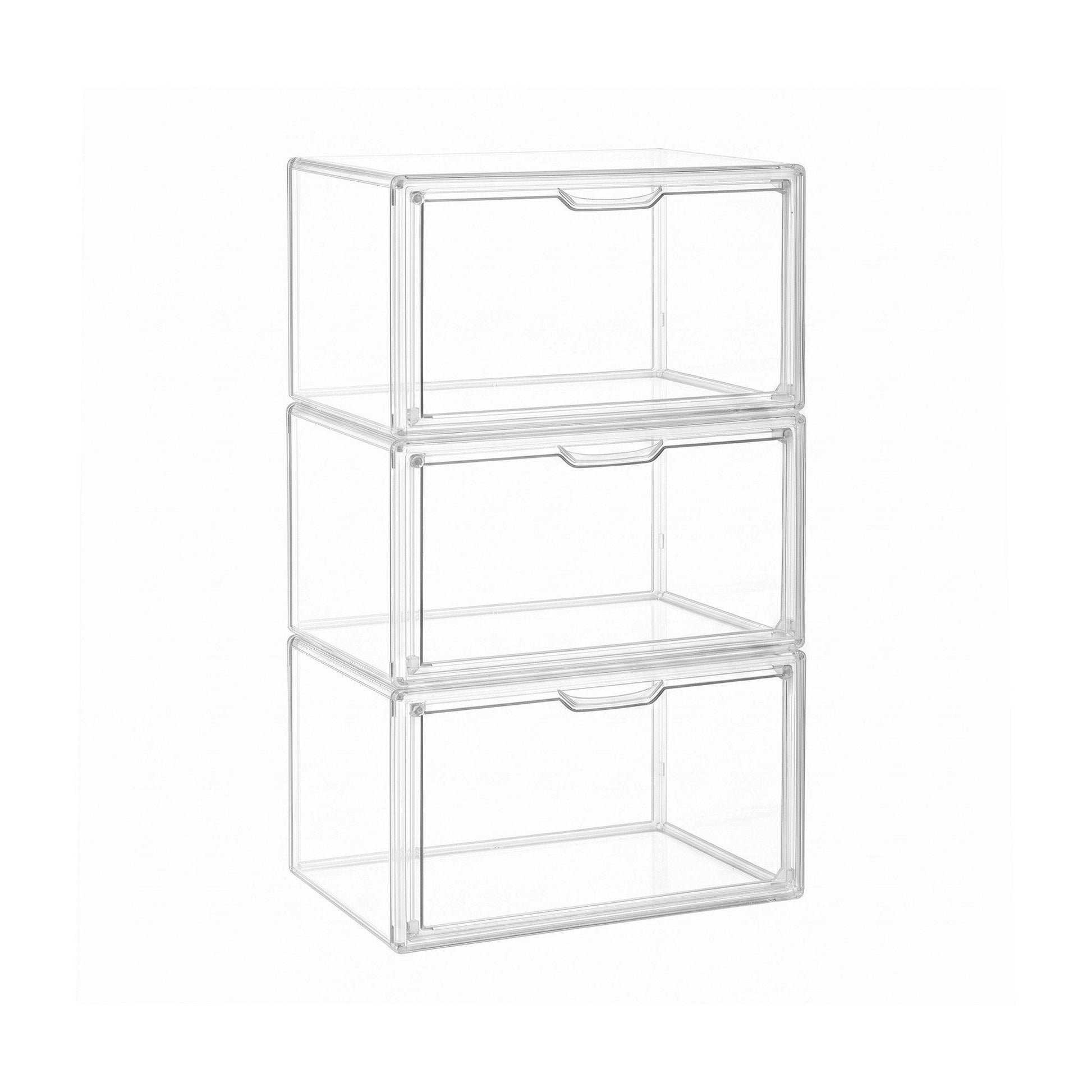 Artiss Clear Acrylic Display Case 3 Pack Toy Storage Box DS-27-CLX3