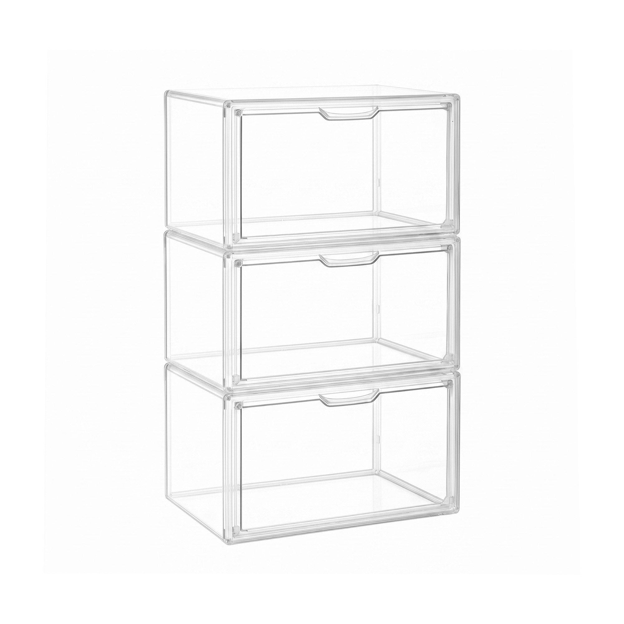 Artiss Clear Acrylic Display Case 3 Pack Toy Storage Box DS-27-CLX3