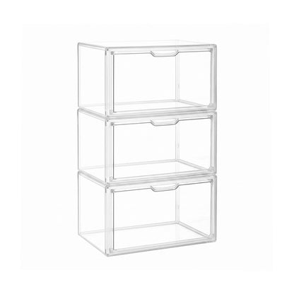 Artiss Clear Acrylic Display Case 3 Pack Toy Storage Box DS-27-CLX3