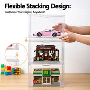 Artiss Clear Acrylic Display Case 3 Pack Toy Storage Box DS-27-CLX3
