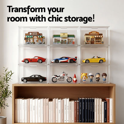Artiss Clear Acrylic Display Case 3 Pack Toy Storage Box DS-27-CLX3