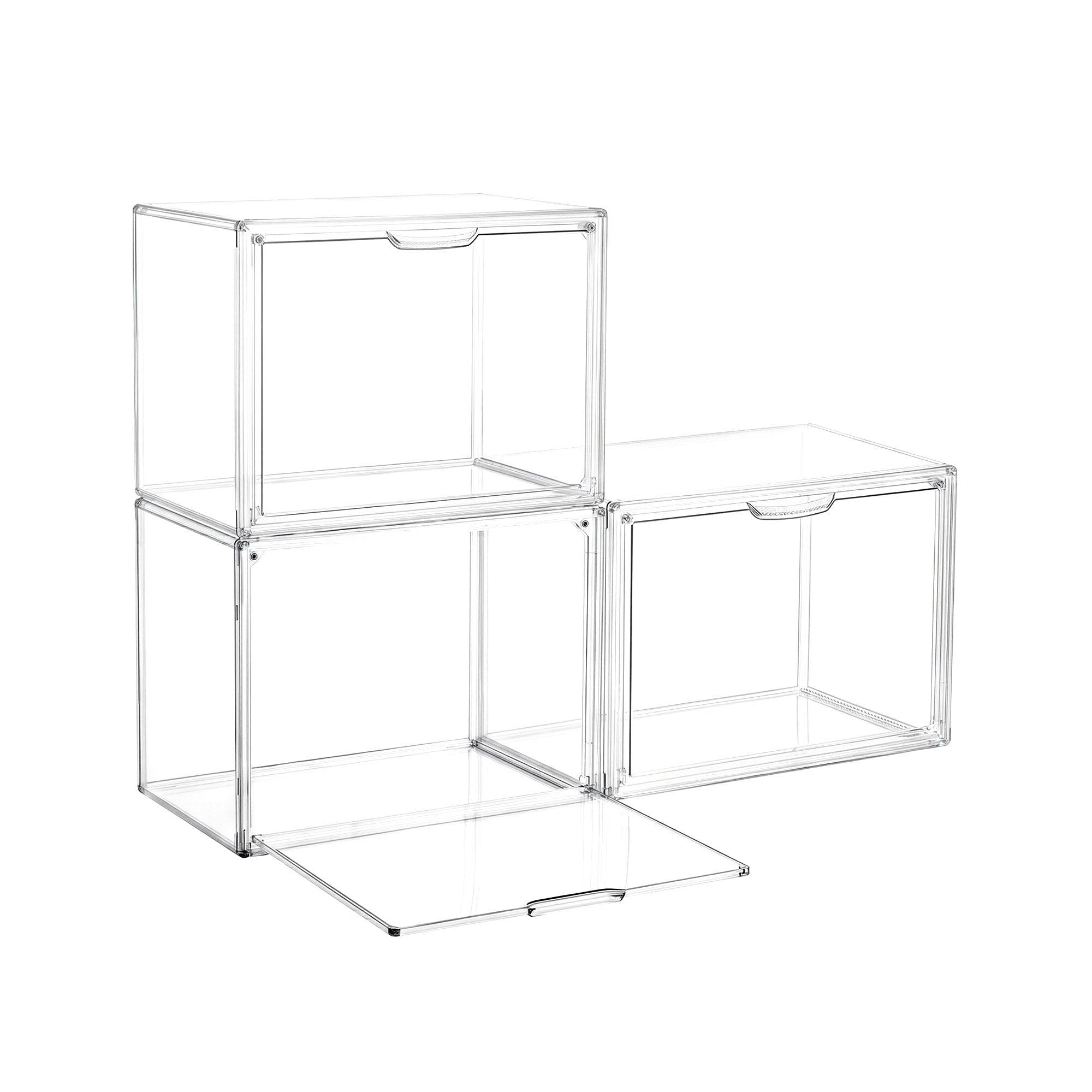Artiss Clear Acrylic Display Case 3 Pack Toy Storage Box DS-27-CLX3