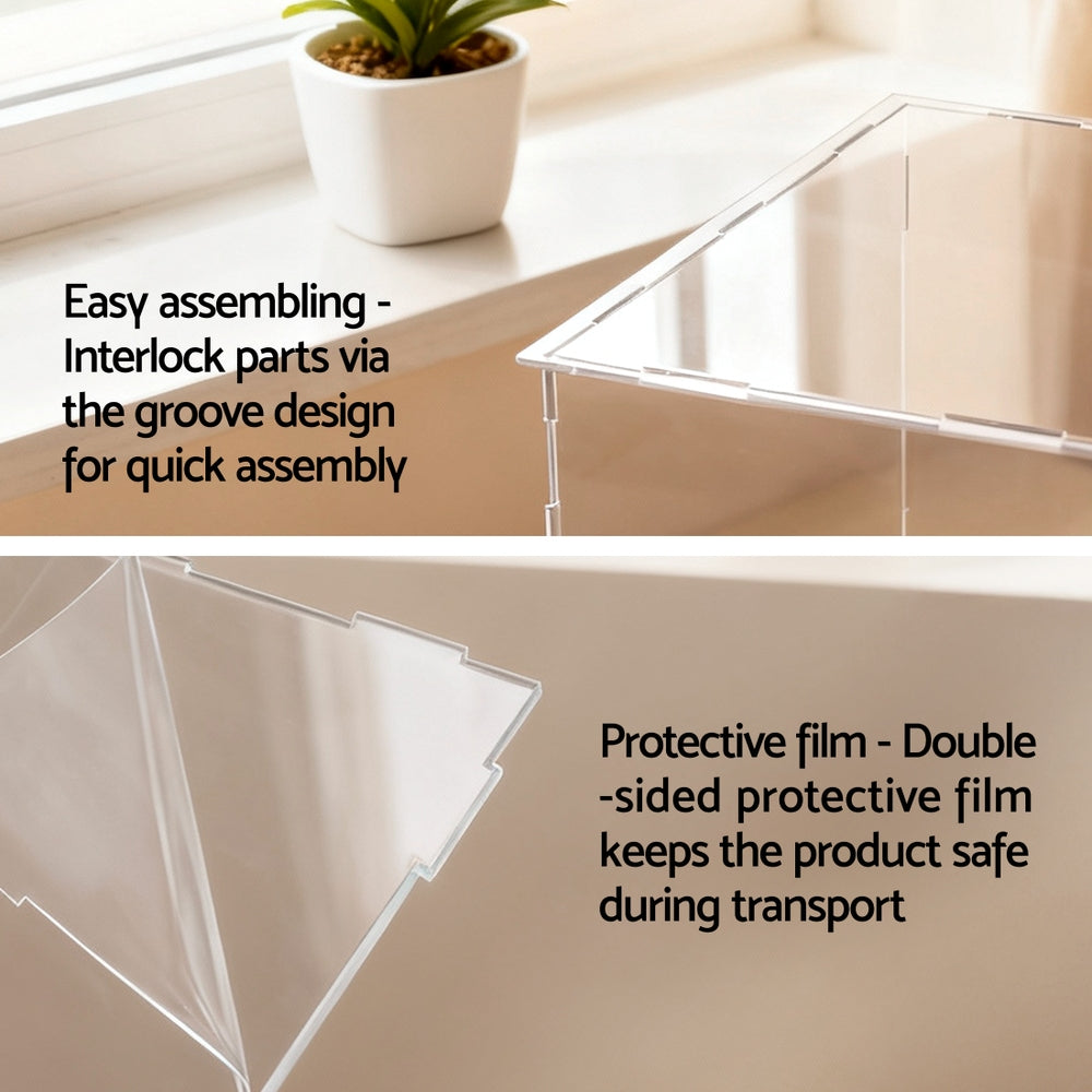 Artiss Clear Acrylic Display Case Dustproof Protection Box For Car Toys 30CM DS-30-CL