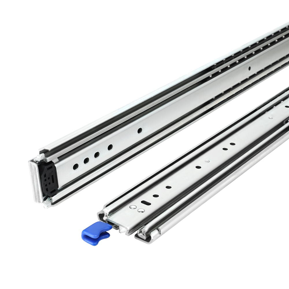 Giantz 2x Drawer Slides Full Extension Locking 227kg 1804-3608mm Length DS-76MM-1804-SI