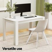 1 Artiss Dining Table and 4 Chairs Set Rectangle White DSET-120WH-5221-WHX4