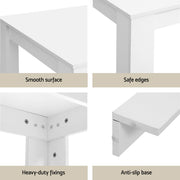 1 Artiss Dining Table and 4 Chairs Set White Sherpa DSET-120WH-VEL150-WHX4