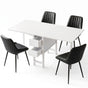 Artiss Dining Table and Chairs Set 5pcs Foldable Kitchen Furniture with 2 Drawers Black and White DSET-CHANGE-DIN-2602-BKX4