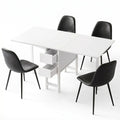 Artiss Dining Table and Chairs Set 5pcs Foldable with 2 Drawers Black and White DSET-CHANGE-DIN-B04-BKX4