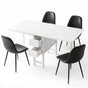 Artiss Dining Table and Chairs Set 5pcs Foldable with 2 Drawers Black and White DSET-CHANGE-DIN-B04-BKX4