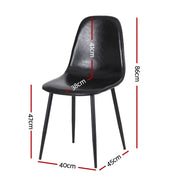 Artiss Dining Table and Chairs Set 5pcs Foldable with 2 Drawers Black and White DSET-CHANGE-DIN-B04-BKX4
