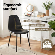 Artiss Dining Table and Chairs Set 5pcs Foldable with 2 Drawers Black and White DSET-CHANGE-DIN-B04-BKX4
