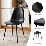Artiss Dining Table and Chairs Set 5pcs Foldable with 2 Drawers Black and White DSET-CHANGE-DIN-B04-BKX4