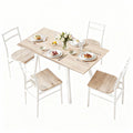 Artiss Dining Table and Chairs Set 5pcs Foldable Kitchen Furniture Natural White DSET-D-BH07-OA-AB