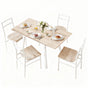 Artiss Dining Table and Chairs Set 5pcs Foldable Kitchen Furniture Natural White DSET-D-BH07-OA-AB