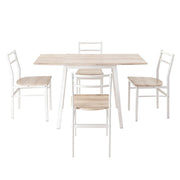 Artiss Dining Table and Chairs Set 5pcs Foldable Kitchen Furniture Natural White DSET-D-BH07-OA-AB