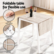 Artiss Dining Table and Chairs Set 5pcs Foldable Kitchen Furniture Natural White DSET-D-BH07-OA-AB