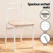 Artiss Dining Table and Chairs Set 5pcs Foldable Kitchen Furniture Natural White DSET-D-BH07-OA-AB