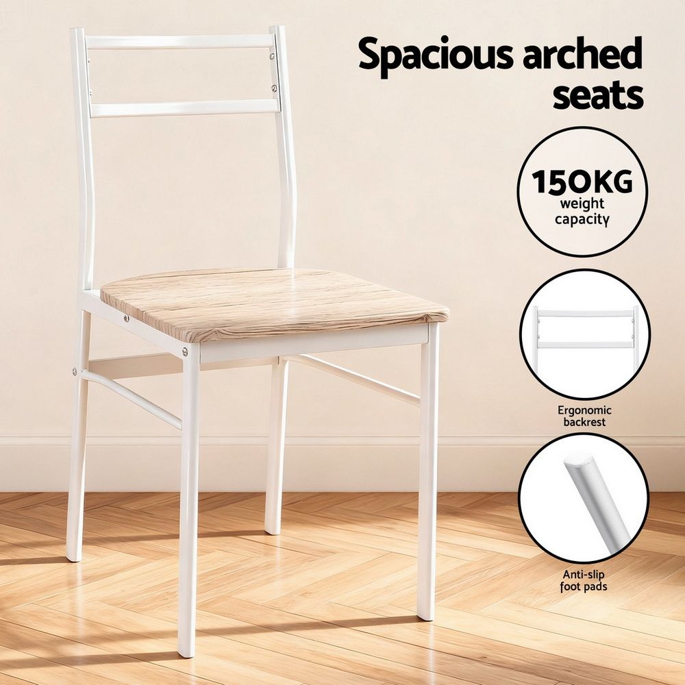 Artiss Dining Table and Chairs Set 5pcs Foldable Kitchen Furniture Natural White DSET-D-BH07-OA-AB